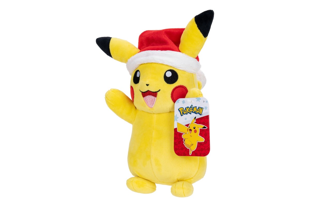 Pokemon 8in Seasonal Pikachu Plush with Santa Hat Treasures Toys Of Wetherby