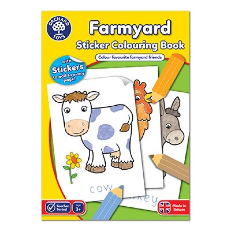 Farmyard Sticker Colouring Book Orchard Toys