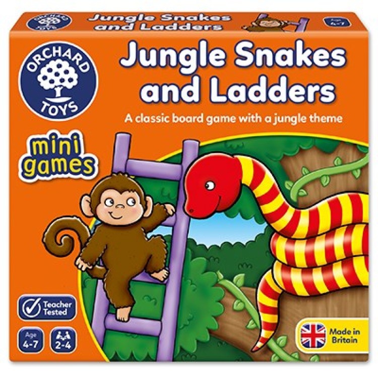 Jungle Snakes And Ladders Mini Game Orchard Toys